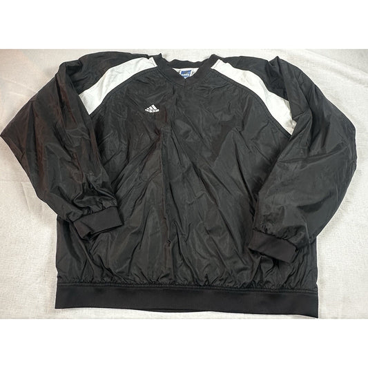 Adidas Men’s XL V-Neck Long Sleeve Logo Pullon Nylon Track Shirt