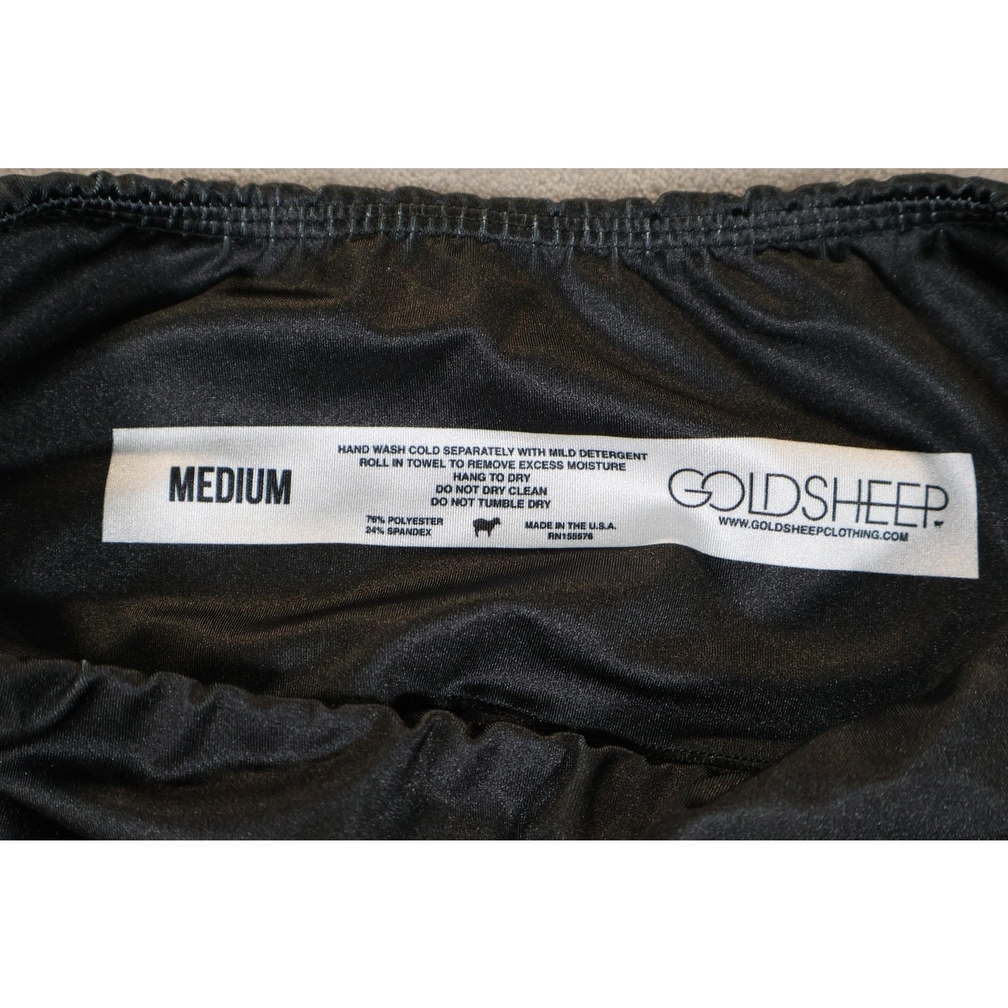 Goldsheep Leggings Womens Medium Black Neon Stripe Made USA Yoga Athletic Pants