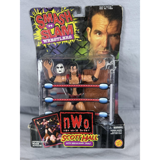Vintage WCW nWo Scott Hall Smash 'N Slam Action Figure Toy Biz Sealed 47720