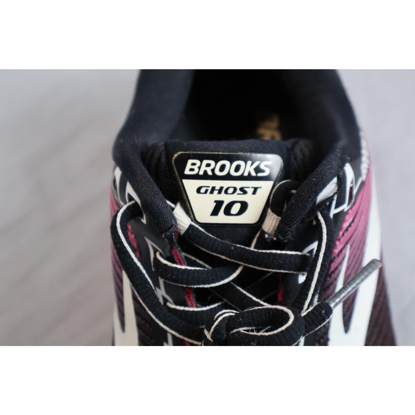 Brooks Ghost 10 Shoes Womens Size 7.5 Pink Black White Running Athletic Sneakers