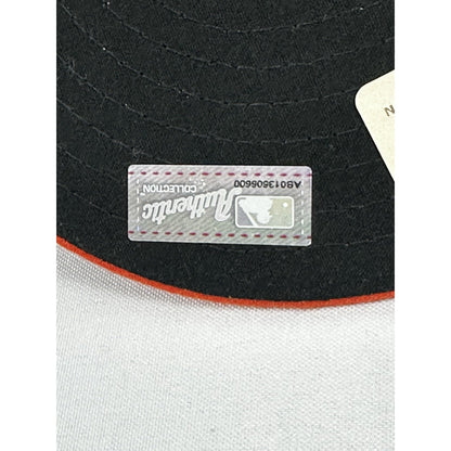 Baltimore Orioles MLB Black Hat/Cap Orange Bill New Era 59 Fifty Fitted 7 3/8