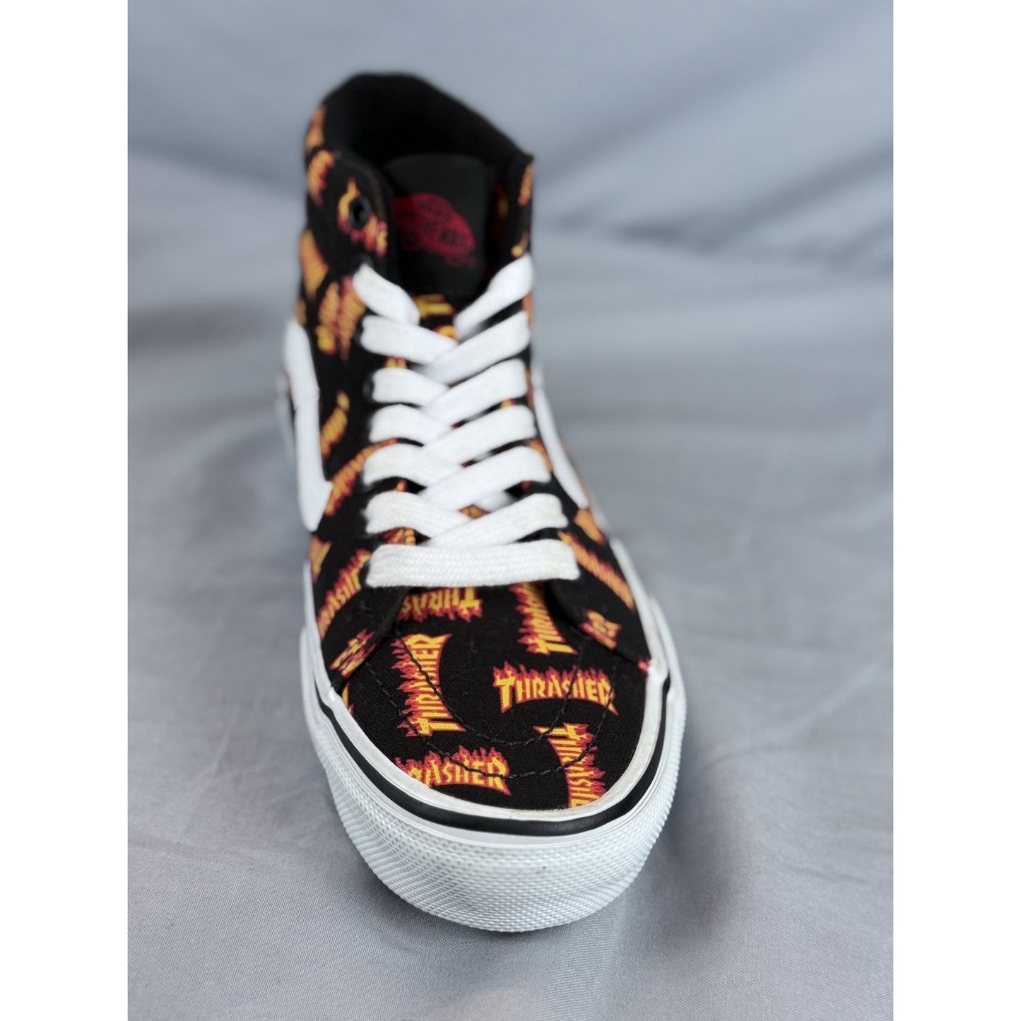 VANS x Thrasher Sk8-Hi Black Canvas Sneakers Skate VN0A5FCCBML Size 6