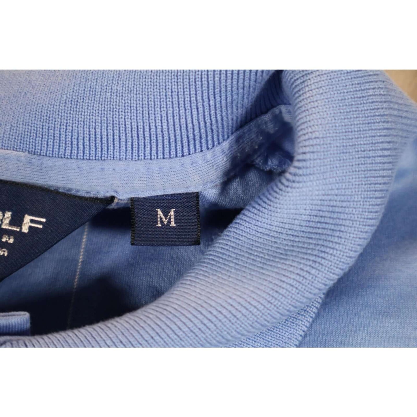 Polo Ralph Lauren Golf Shirt Mens Medium Blue Windowpane Grid Logo Performance
