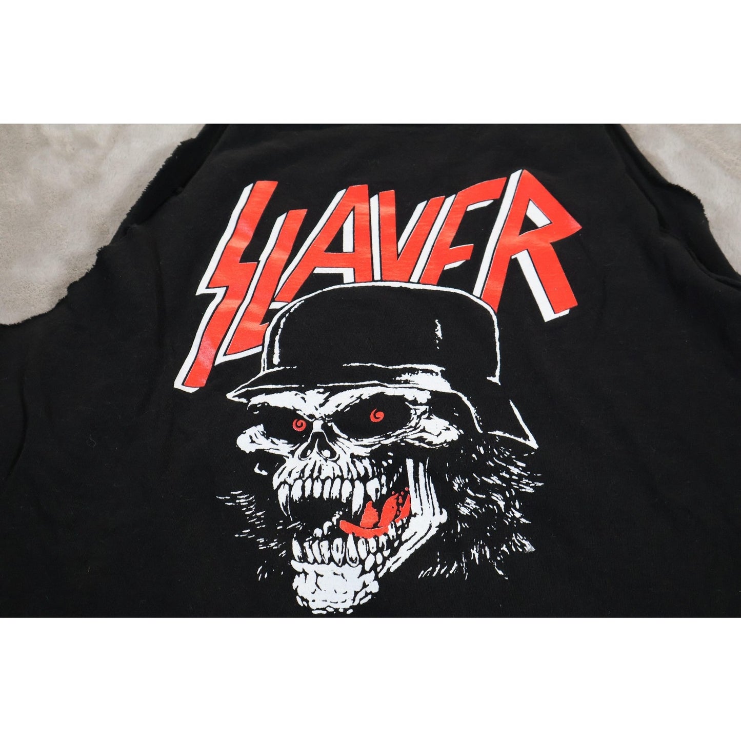 Slayer Shirt Mens Large Black Tank Top Cutoff Halter Graphic Band Rock Metal