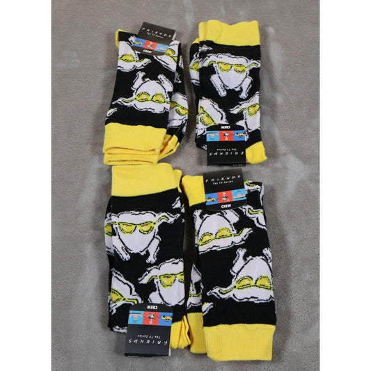 Friends TV Show Socks Mens Size 10-13 Crew Turkey Sunglasses Novelty Gift Set 4