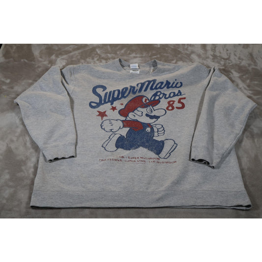 Super Mario Bros 85 Sweatshirt Mens XL Nintendo Crewneck Pullover Gamer Retro