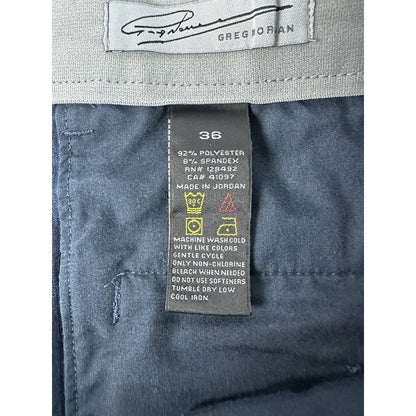 Greg Norman Shorts Mens 36 Navy Stretch Lightweight Flat Front Performance Chino