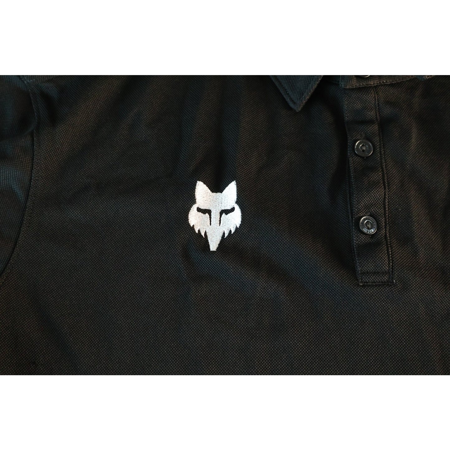 Fox Racing Polo Shirt Mens Medium Black Kawasaki Monster Embroidered Moto MX SX