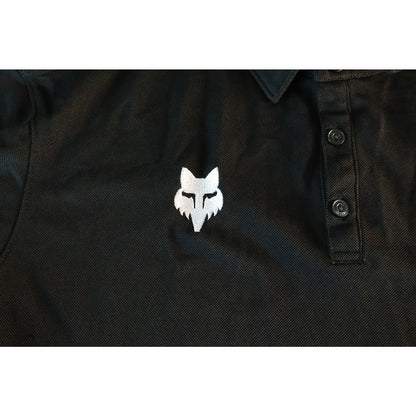 Fox Racing Polo Shirt Mens Medium Black Kawasaki Monster Embroidered Moto MX SX
