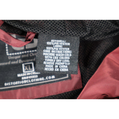 Distortion Jacket Mens XL Hooded Windbreaker Pullover Outdoor Pockets