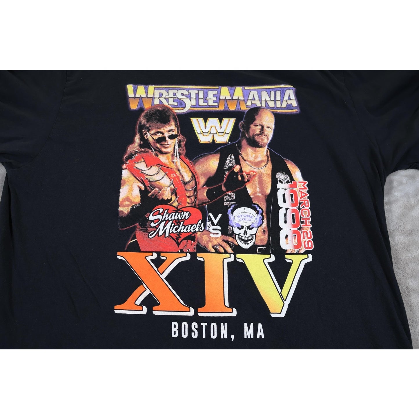 Vintage WrestleMania XIV Shirt Mens XL Shawn Michaels Stone Cold 1998 WWE Boston