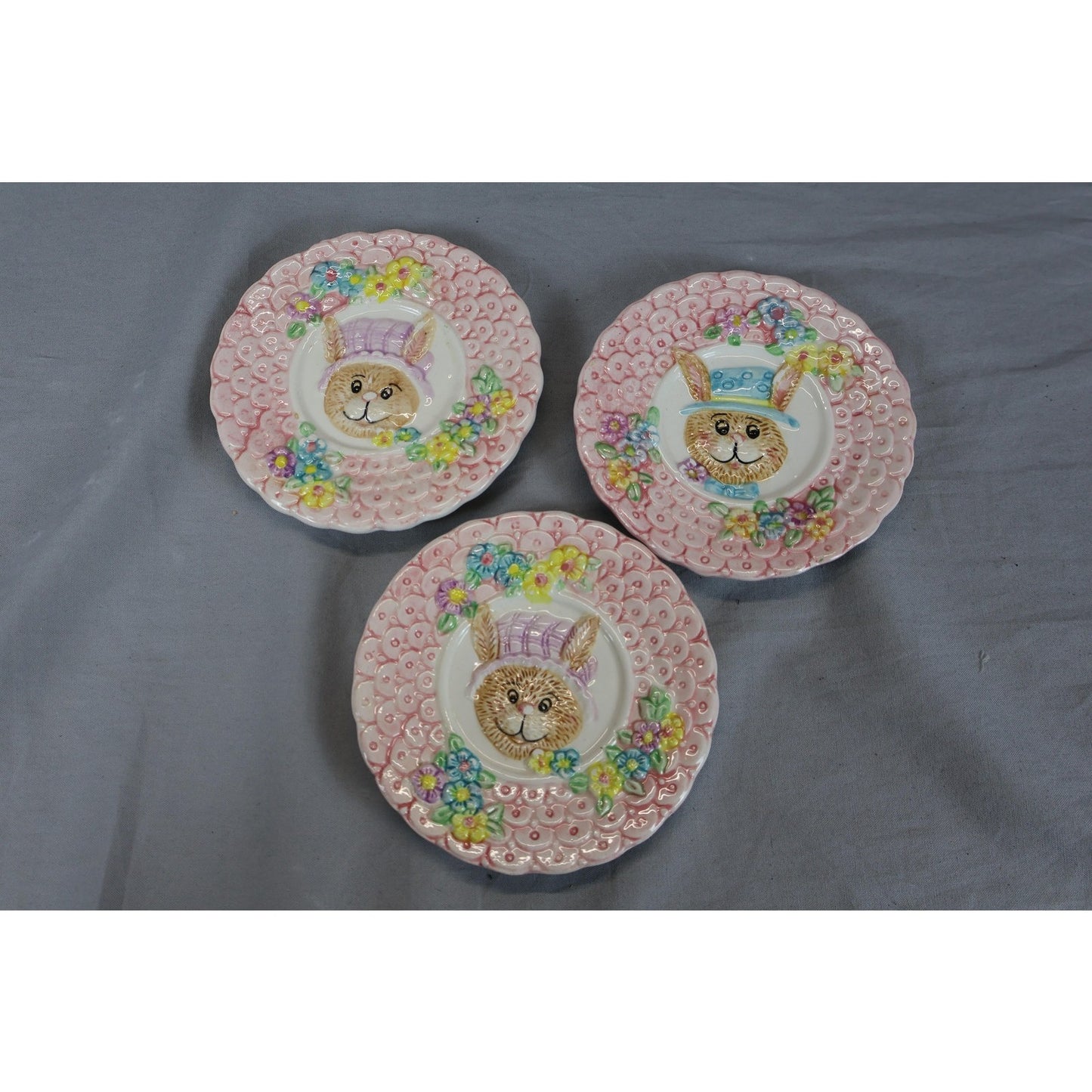 Vintage Fitz & Floyd Bunny Rabbit Tea Set Plates Cups Creamer Sugar Japan Easter