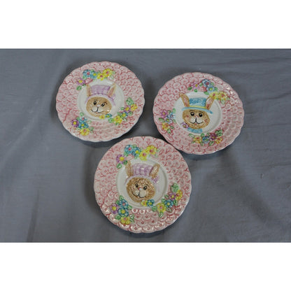 Vintage Fitz & Floyd Bunny Rabbit Tea Set Plates Cups Creamer Sugar Japan Easter