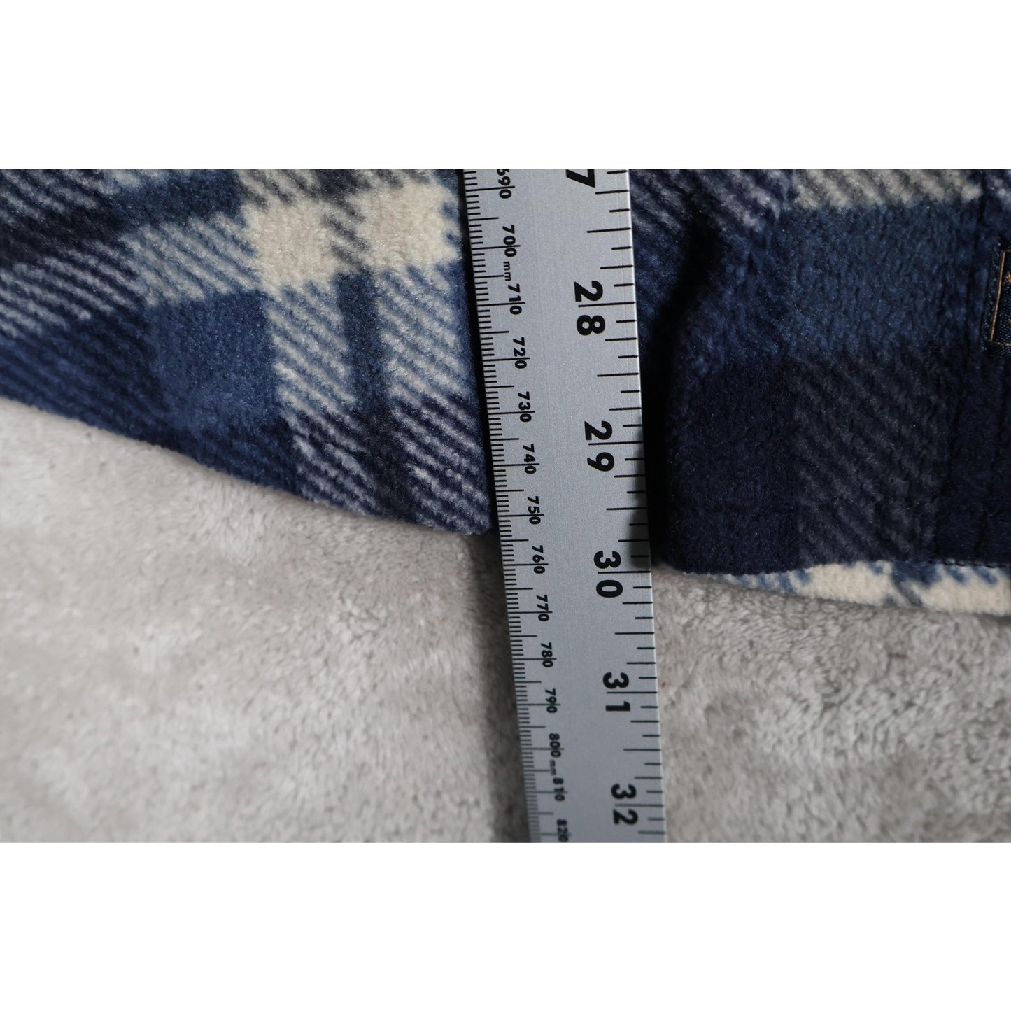 Freedom Foundry Shirt Mens Medium Blue White Plaid Flannel Button Up Fleece Warm