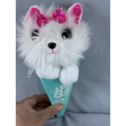 Zuru Coco Surprise Cone Silvy The White Plush Puppy Animal Toy + Mini Surprise
