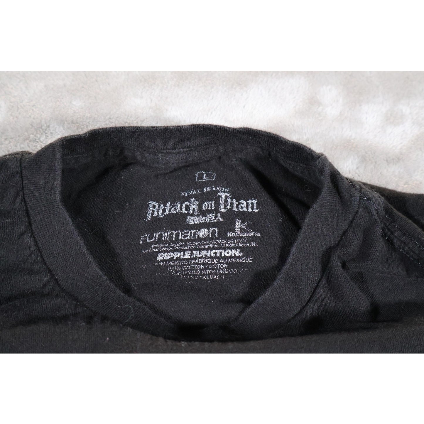 Attack On Titan Shirt Mens Large Black Final Season Anime Manga Tee Funimation