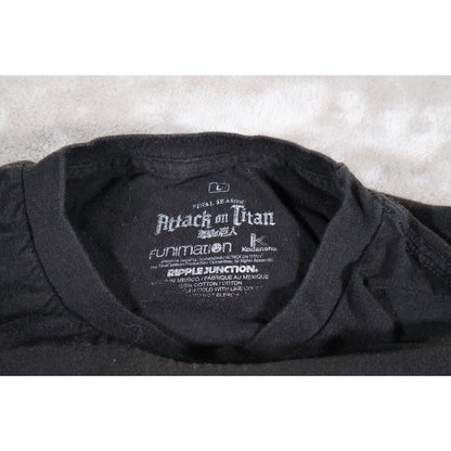 Attack On Titan Shirt Mens Large Black Final Season Anime Manga Tee Funimation