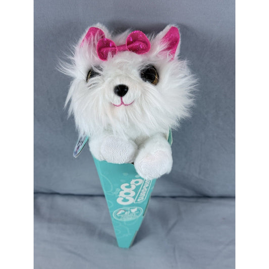 Zuru Coco Surprise Cone Silvy The White Plush Puppy Animal Toy + Mini Surprise