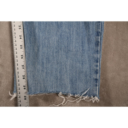Eddie Bauer Jeans Mens 44x36 Blue Classic Fit Premium Denim Distressed Raw Hem