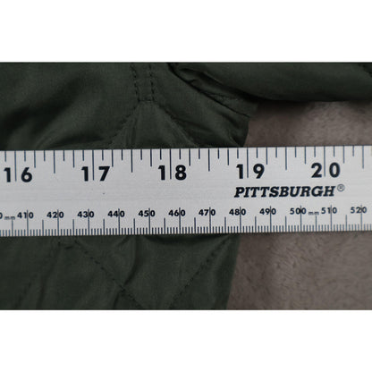 Eddie Bauer Jacket Womens Medium Green Quilted Full Zip Lightweight Outdoor Coat