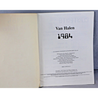 Vintage Van Halen 1984 Guitar Songbook Cherry Lane Music 1991 Hot For Teacher