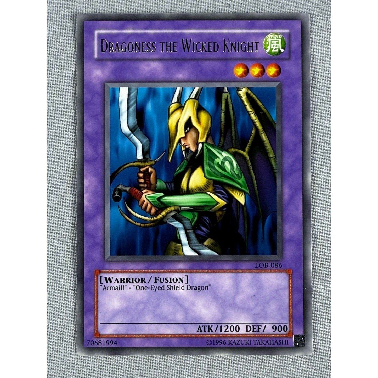 YuGiOh! - Dragoness the Wicked Knight - LOB-086 - Unlimited - Rare