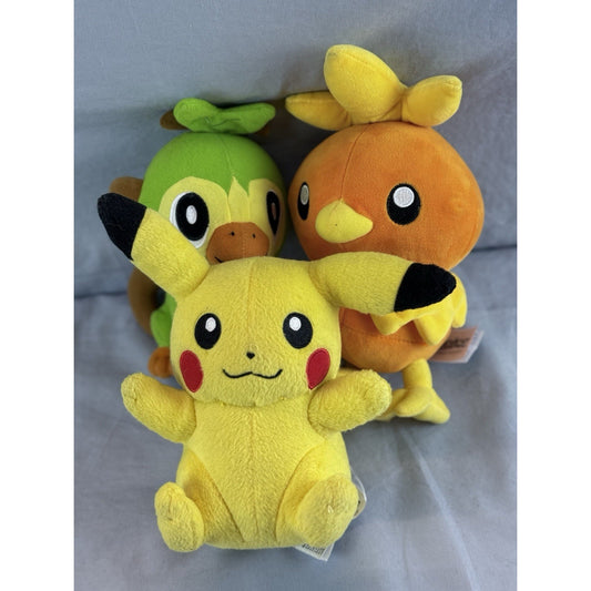 Pokemon Plush Lot of 3 Stuffed Animal Toy Pikachu And Friends