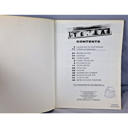 Vintage Tesla Mechanical Resonance Guitar Songbook Wolf Marshall 1986 Band