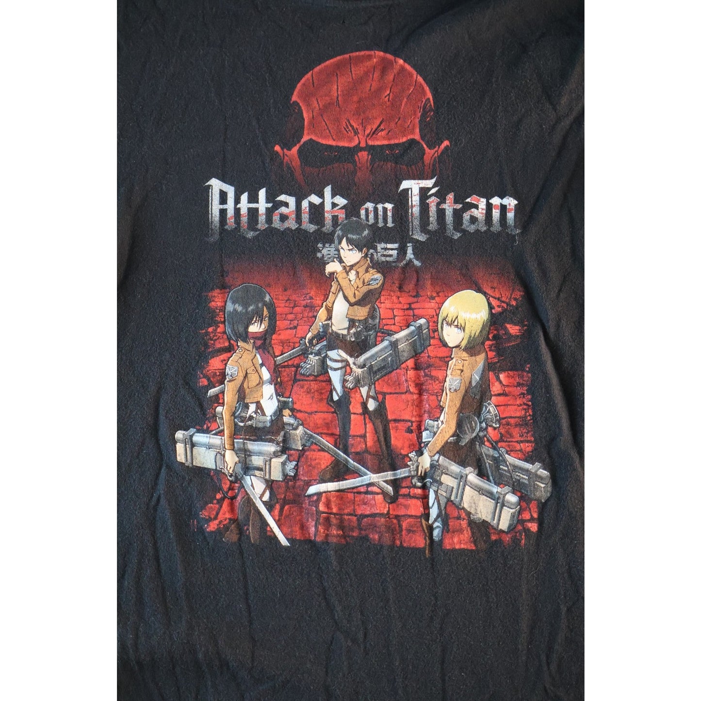 Attack on Titan Shirt Womens Small Black Ripple Junction Anime Manga Graphic Tee