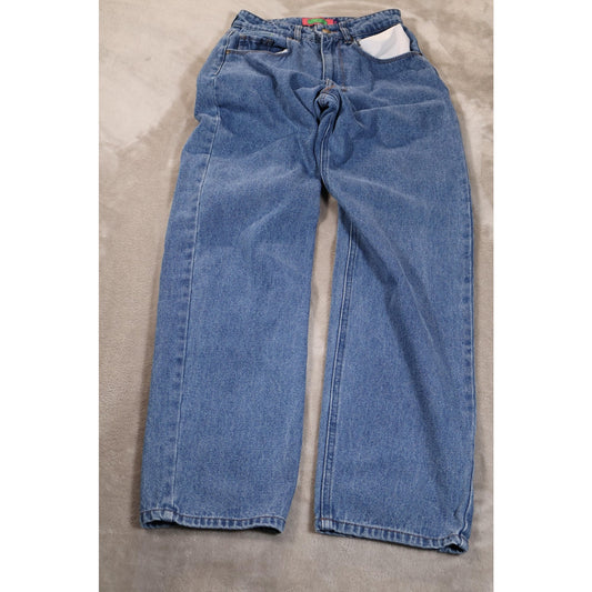 GMPURU Jeans Womens 0 Blue Denim TORI Embroidered Logo Graphic Patch Streetwear