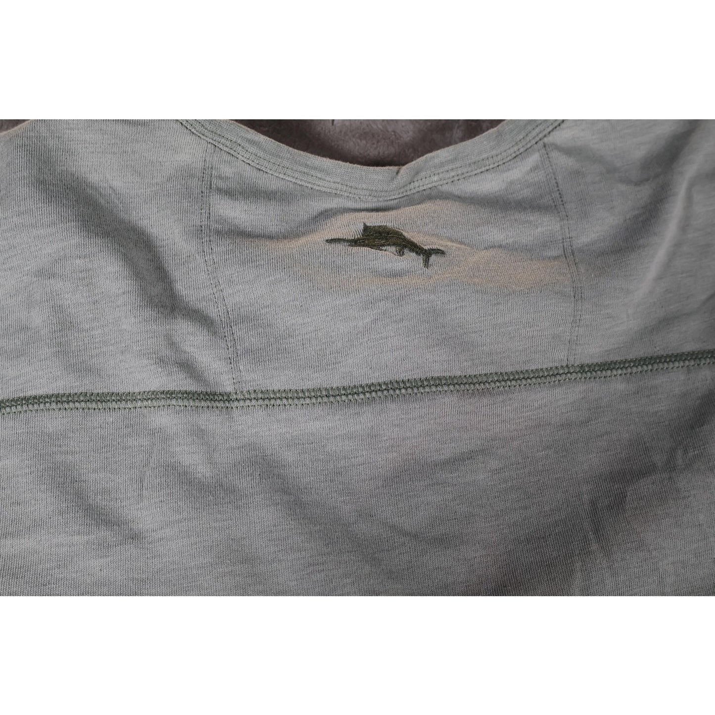 Tommy Bahama Shirt Mens Small Gray IslandZone Long Sleeve Henley Pocket Pullover