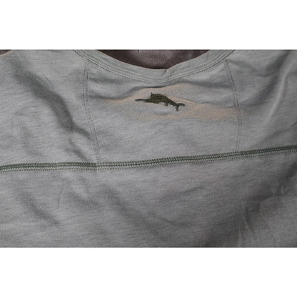 Tommy Bahama Shirt Mens Small Gray IslandZone Long Sleeve Henley Pocket Pullover