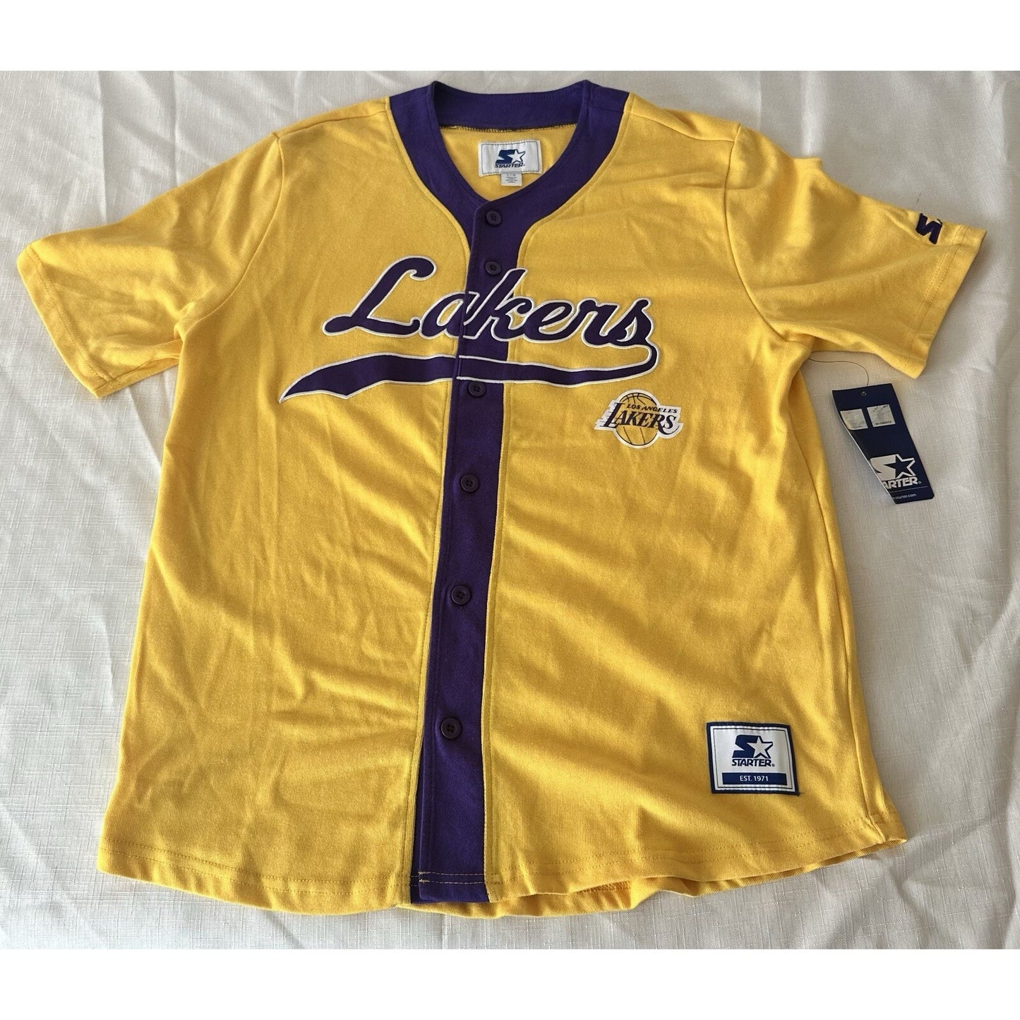 Starter Los Angeles Lakers Gold Jersey Men's Large NWT