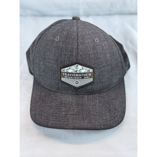 Travis Mathew Sawing Logs Snapback Hat Flexfit 110 Gray Yupoong Cap