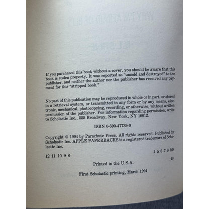 Vintage Goosebumps Why I'm Afraid of Bees RL Stine Paperback Scholastic USA