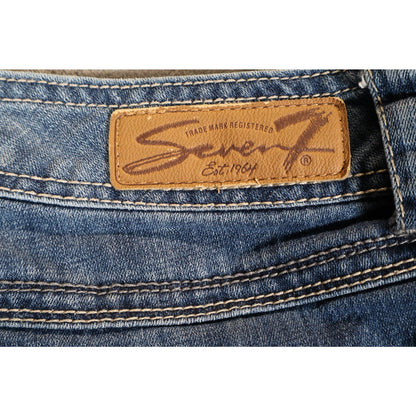 Seven7 Luxe Jeans Womens 20 Blue Straight Leg Denim Stretch Classic Pockets