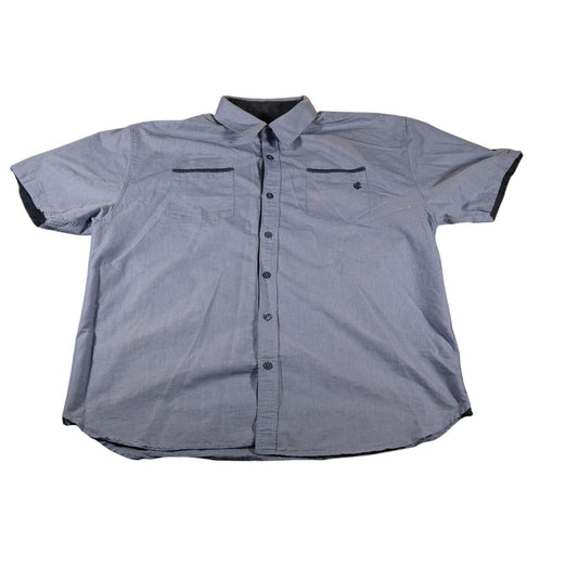 Rocawear Shirt Mens 5XL Short Sleeve Button Up Pocket Embroidered Casual Top