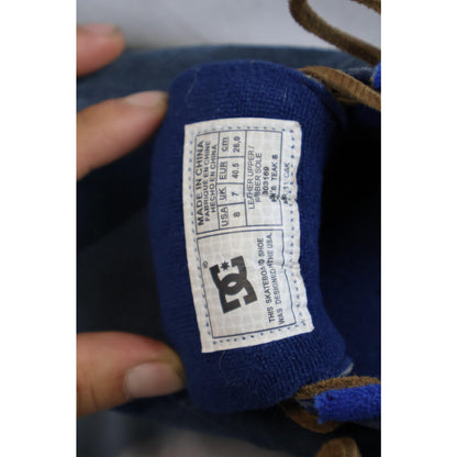 DC Shoes Mens Size 8 Blue Super Suede Skateboarding Moc Toe Lace Up Leather