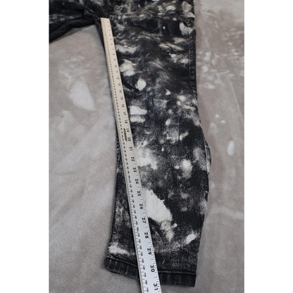 Luke & Dutch Jeans Mens 38x32 Straight Leg Distressed Denim Pants Bleach Wash