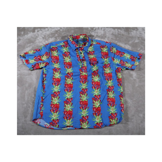 Cubavera Shirt Mens XL Floral Hawaiian Button Up Rayon Short Sleeve Summer Casua