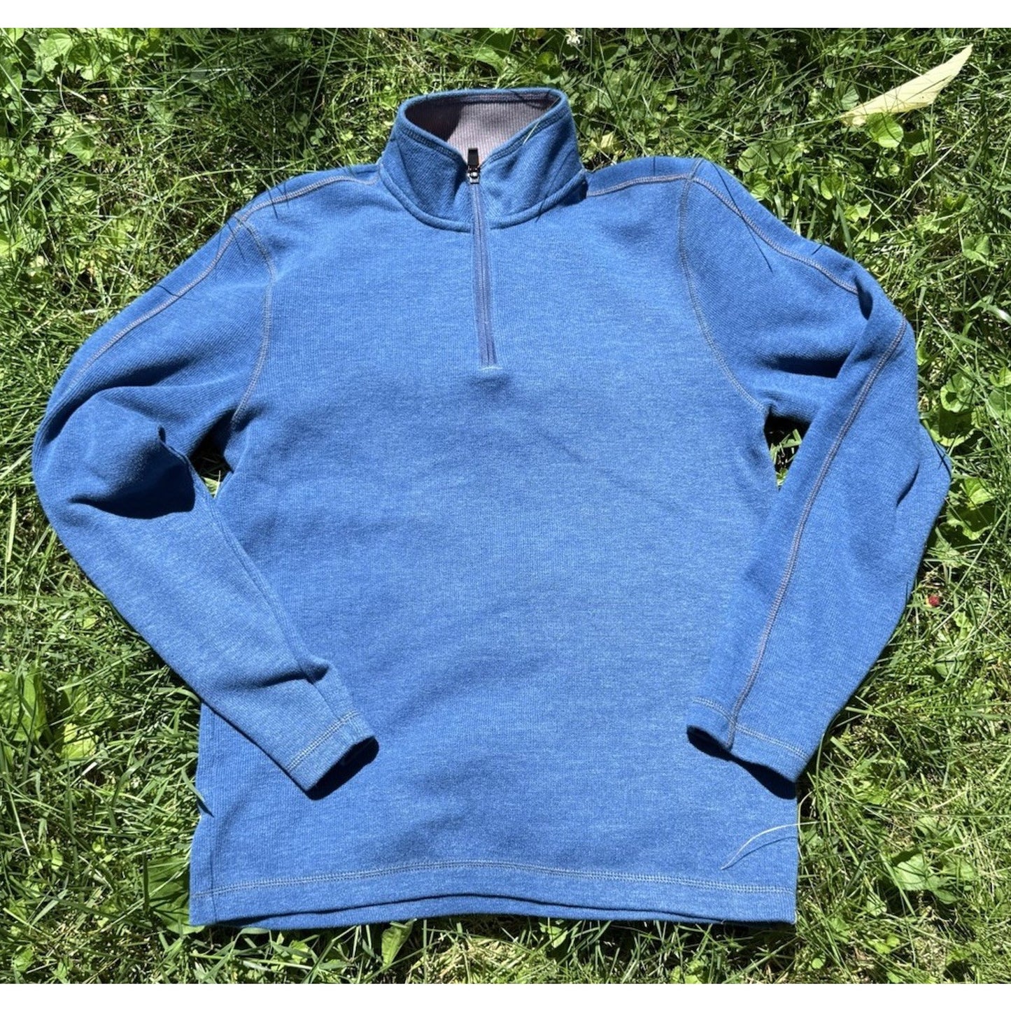Eddie Bauer Mens Blue 1/4 Zip Fleece Pullover - Size S