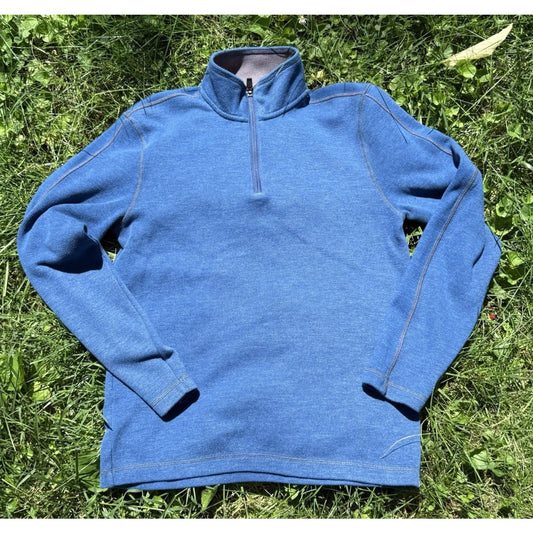 Eddie Bauer Mens Blue 1/4 Zip Fleece Pullover - Size S