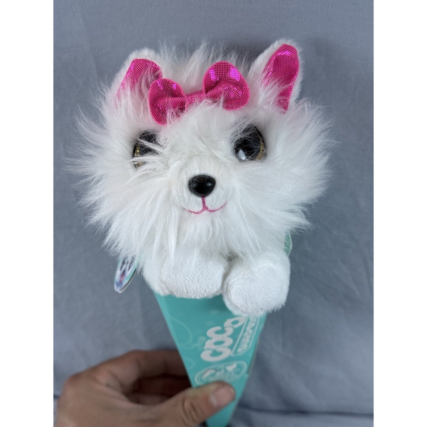 Zuru Coco Surprise Cone Silvy The White Plush Puppy Animal Toy + Mini Surprise