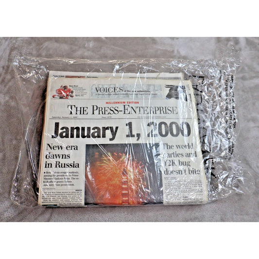 The Press-Enterprise Millennium Edition Newspaper January 1 2000 Y2K Headlines