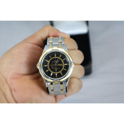 Danbury Mint NFL Watch Mens Gold Silver Stainless Steel Water Resistant 100M Box
