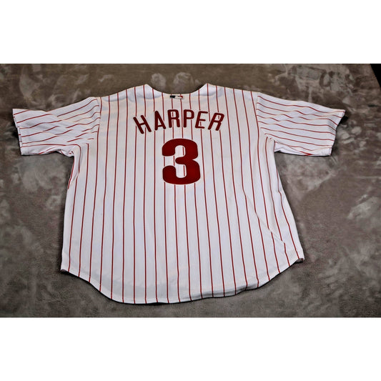 Philadelphia Phillies Jersey Mens Large MLB Baseball Bryce Harper 3 Nike Shirt