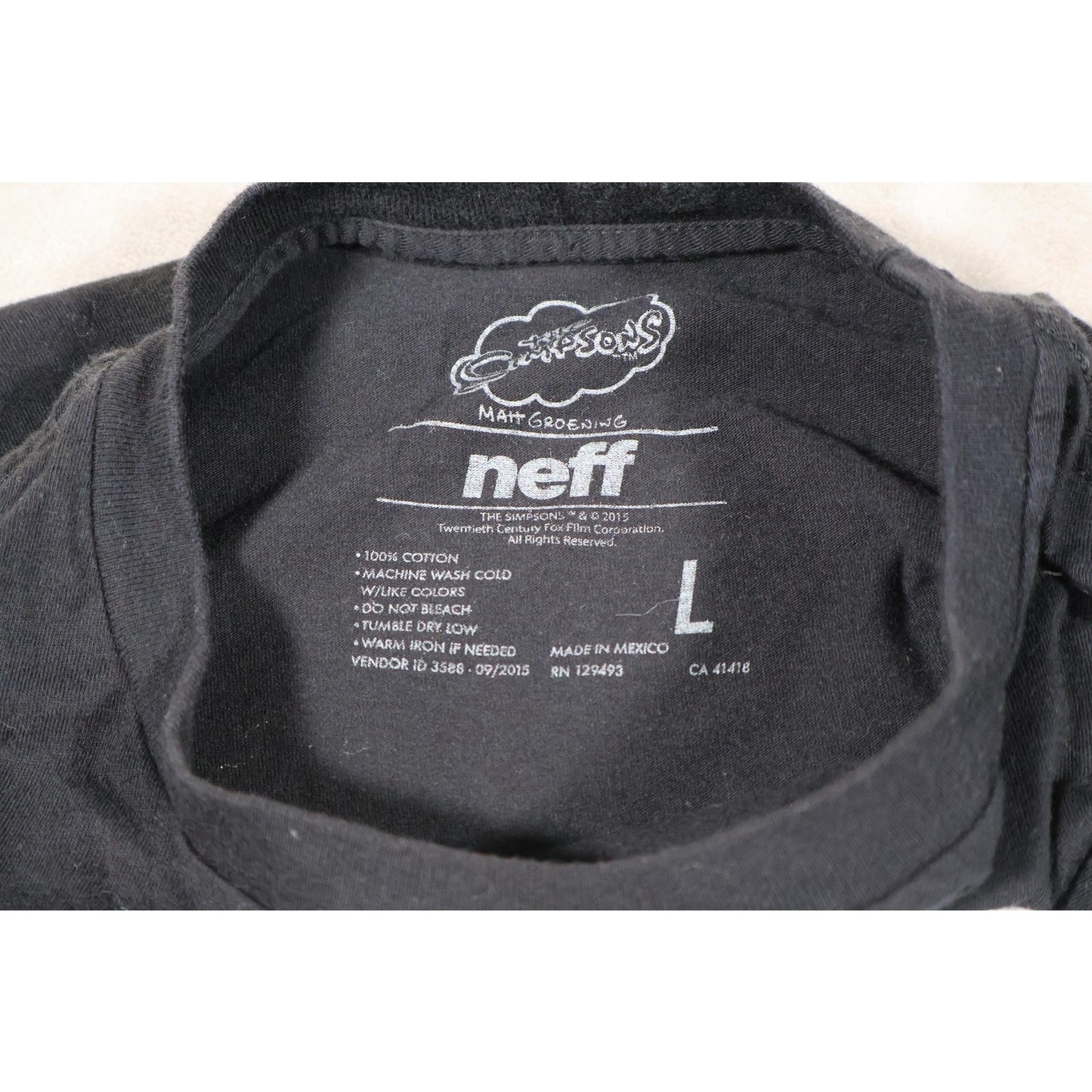Bart Simpson Shirt Mens Large Black Neff Simpsons Skateboard Graphic Tee 2010s