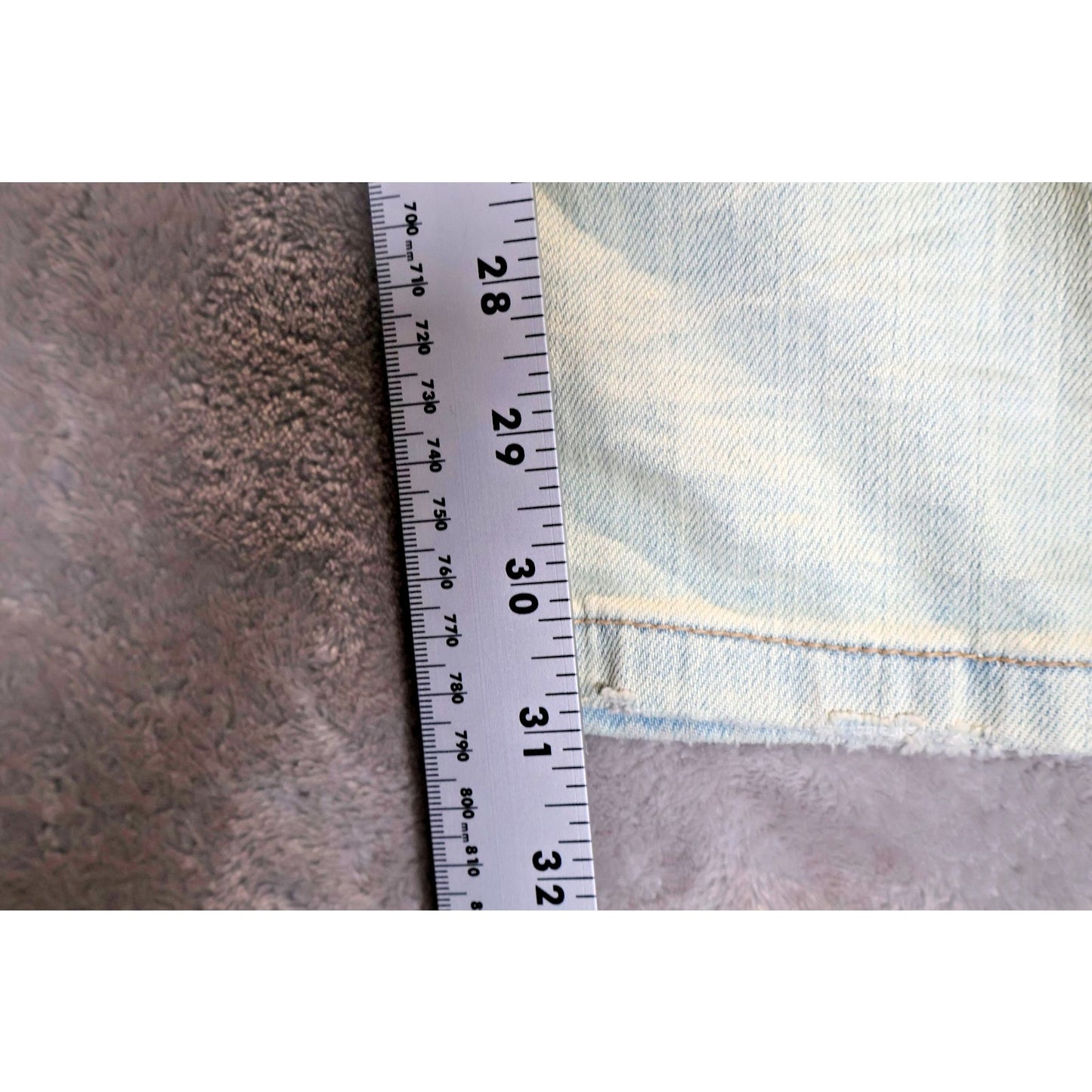 Free People Jeans Womens 30 Light Wash Palm Indig Distressed Denim Straight Leg