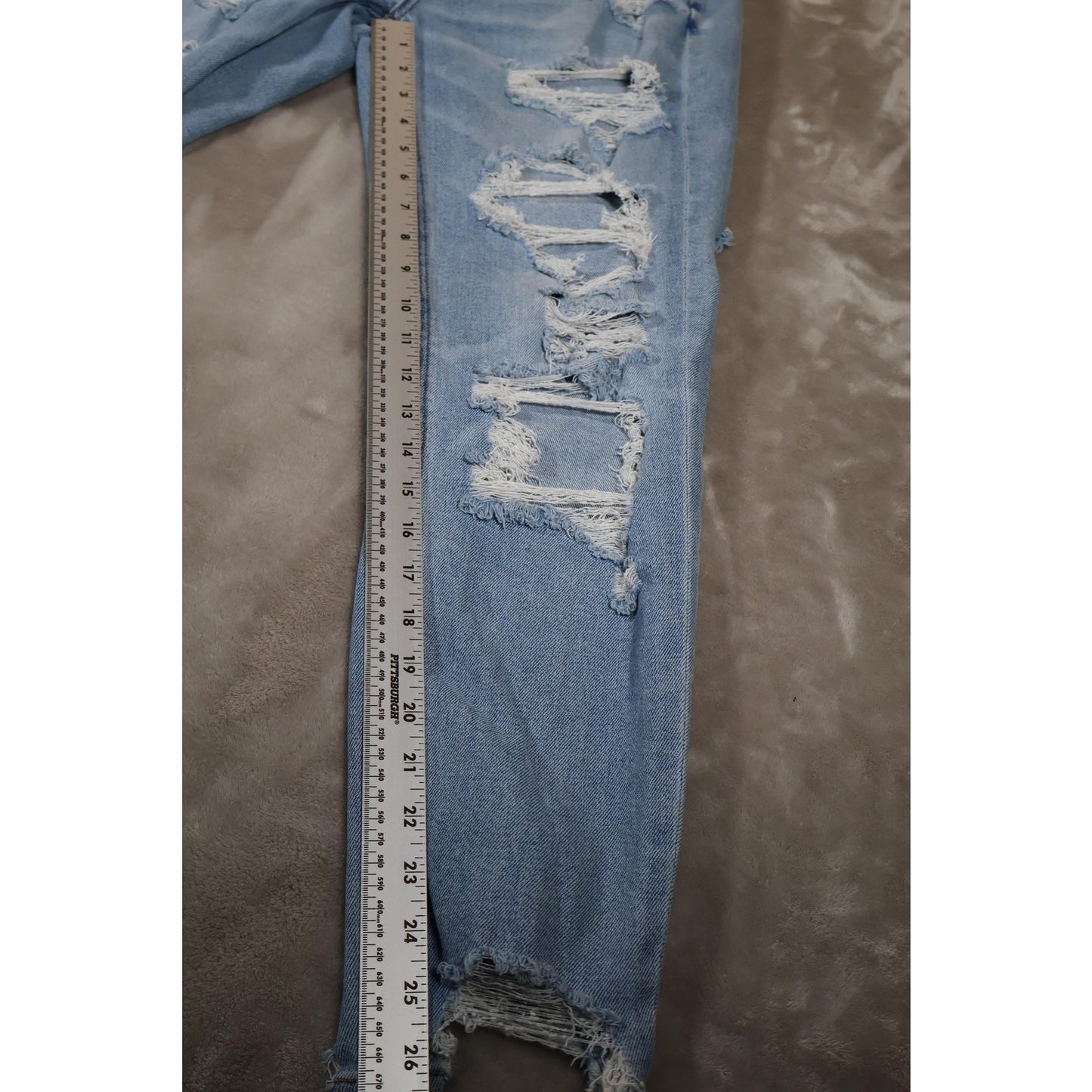 American Eagle Jeans Womens 7 Distressed High Rise Stretch Ripped Denim Pants