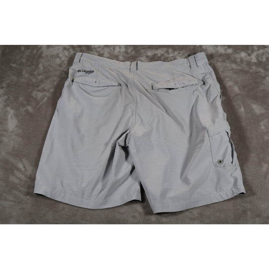 Columbia PFG Shorts Mens 38 Gray Omni-Shield Quick Dry Fishing Cargo Outdoor